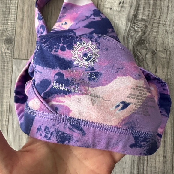 Brisas Marble Sports Bra Activewear Athleisure in Purple and Pink Size Small - Picture 4 of 5